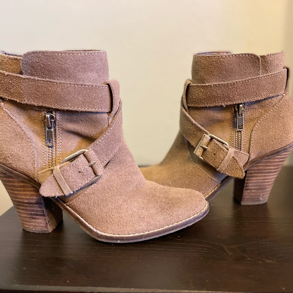 Dolce Vita Taupe Suede Booties